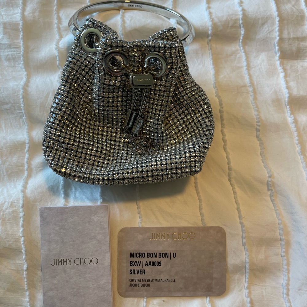 Jimmy Choo Sparkling Silver Mini Bag